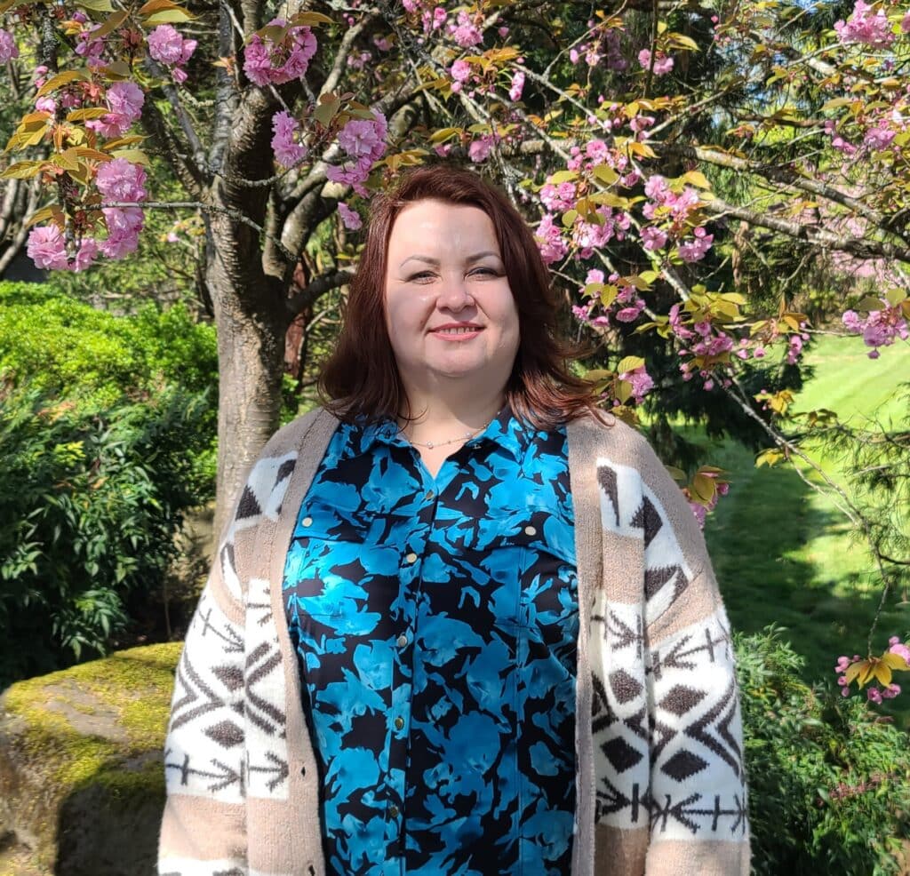 Nataliia in Olympia before speaking at the Protect Immigrant Care rally